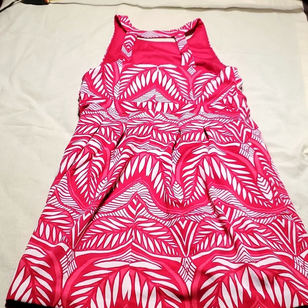 Pink Tropical Dress Womans Size Large MSRP $120. - Picture 5 of 9
